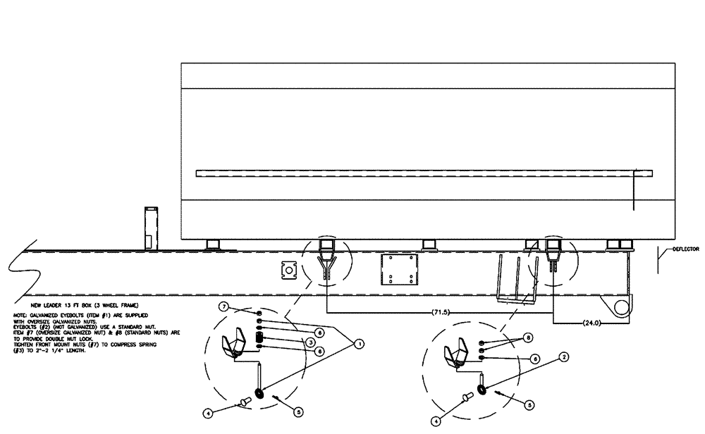 Схема запчастей Case IH FLX3300B - (10-012) - BED MOUNT HARDWARE, N-LEADER, 13 Options