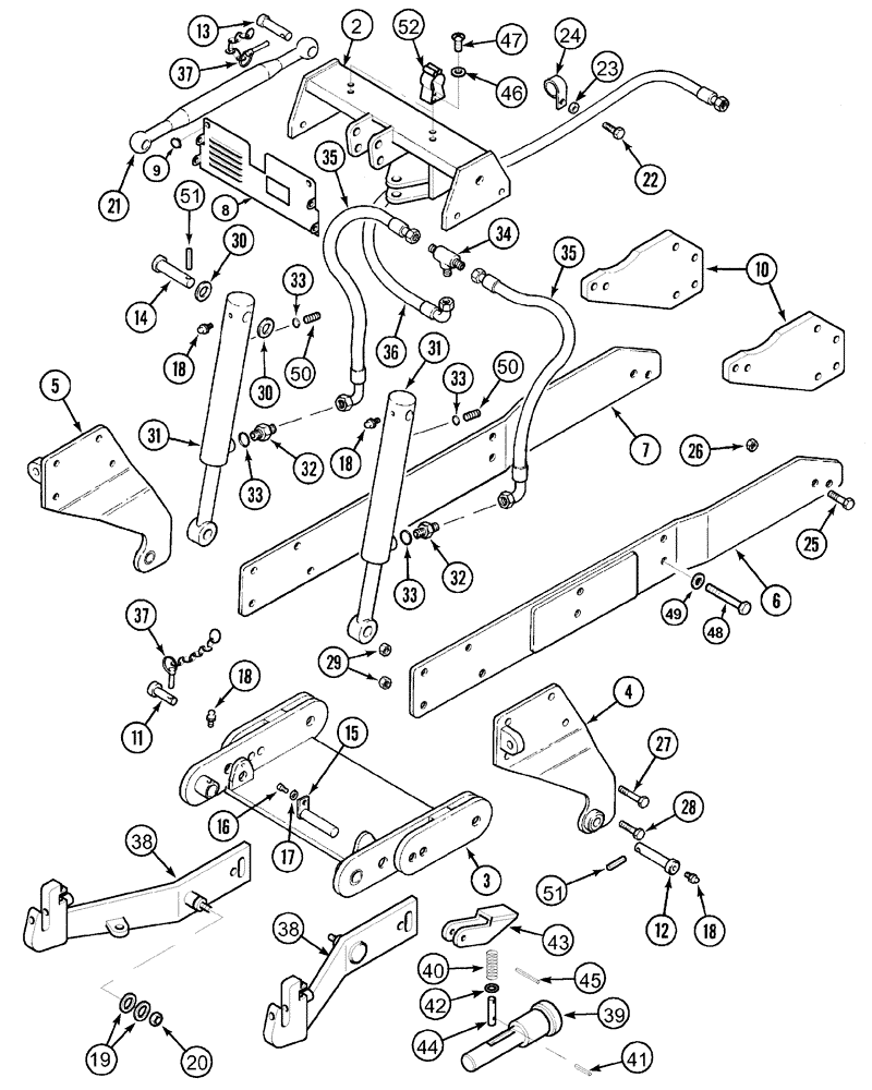 Схема запчастей Case IH CX80 - (09-64) - HITCH - 3 POINT FRONT (09) - CHASSIS/ATTACHMENTS
