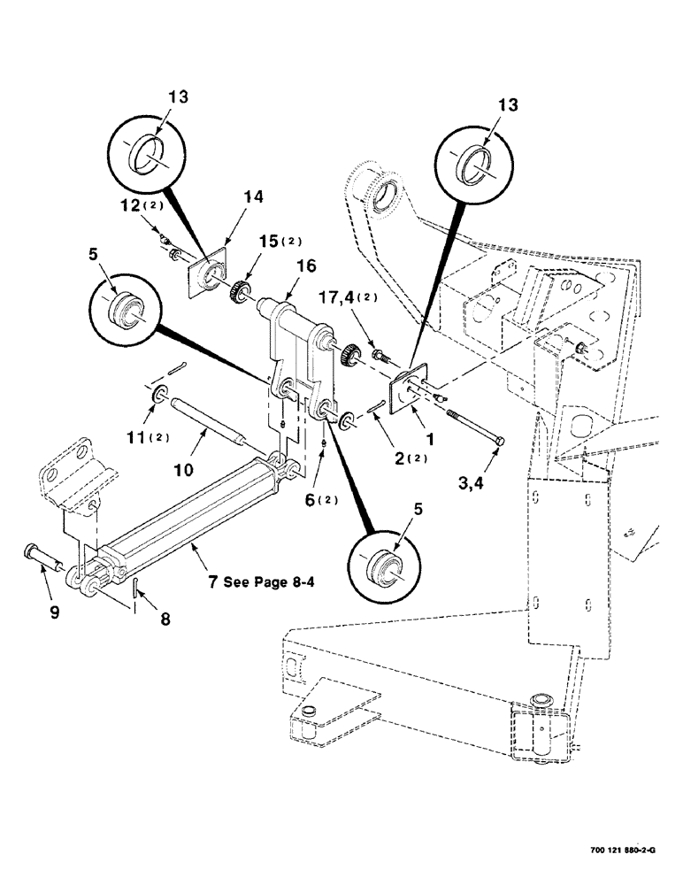 Схема запчастей Case IH 8220 - (2-08) - HEADER LIFT ASSEMBLY (58) - ATTACHMENTS/HEADERS