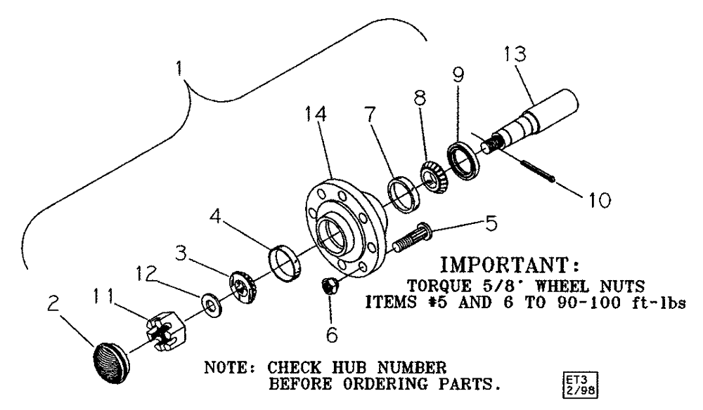 Схема запчастей Case IH 730C - (44.100.01) - HUB AND SPINDLE ASSEMBLIES (09) - CHASSIS/ATTACHMENTS