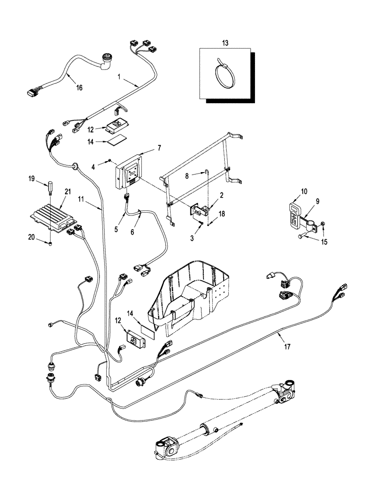 Схема запчастей Case IH STEIGER 330 - (04-35[01]) - ACCUGUIDE - AFS 600 PRO MOUNTING & RELATED PARTS, ASN Z7F105571 (04) - ELECTRICAL SYSTEMS