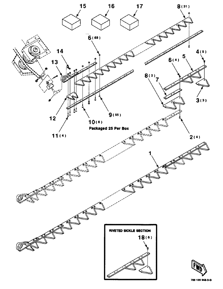 Схема запчастей Case IH 8830 - (5-10) - SICKLE ASSEMBLY, RIGHT, 18 FOOT ONLY (58) - ATTACHMENTS/HEADERS