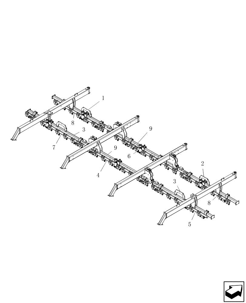 Схема запчастей Case IH 40 - (39.100.03) - SUBBAR GANG TUBES - 10 INCH SPACING (39) - FRAMES AND BALLASTING