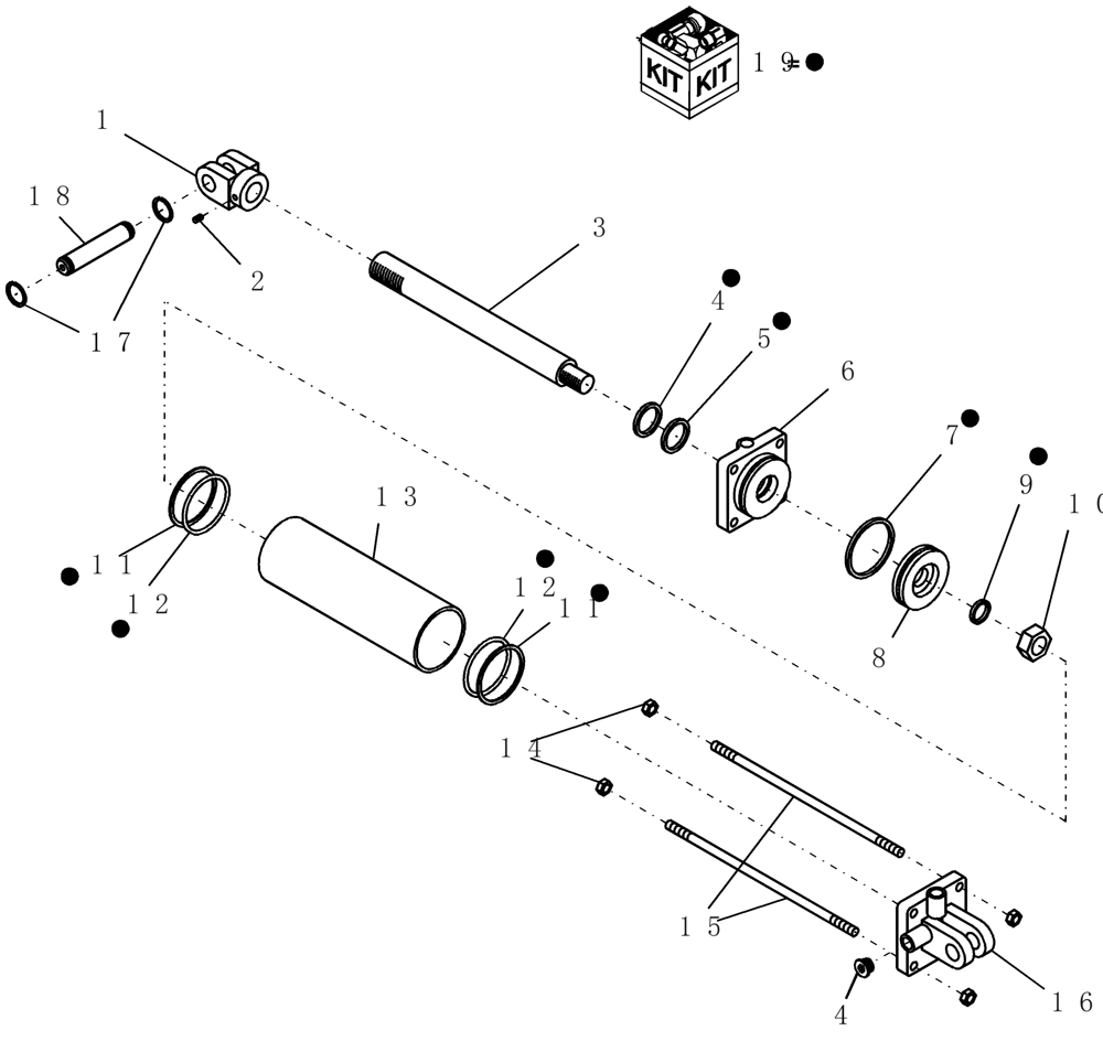 Схема запчастей Case IH 1200 - (A.10.A[80]) - HYDRAULIC CYLINDER - 87660742, LIFT ASSIST, 12 AND 16 ROW MOUNTED STACKER A - Distribution Systems