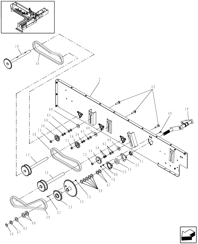 Схема запчастей Case IH SB551 - (60.220.04) - FEEDER FINGER DRIVE (60) - PRODUCT FEEDING
