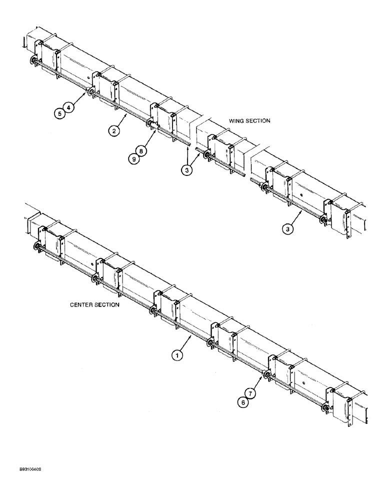 Схема запчастей Case IH 955 - (9B-56) - GRANULAR CHEMICAL DRIVE, 24 ROW NARROW - FRONT FOLD (09) - CHASSIS/ATTACHMENTS