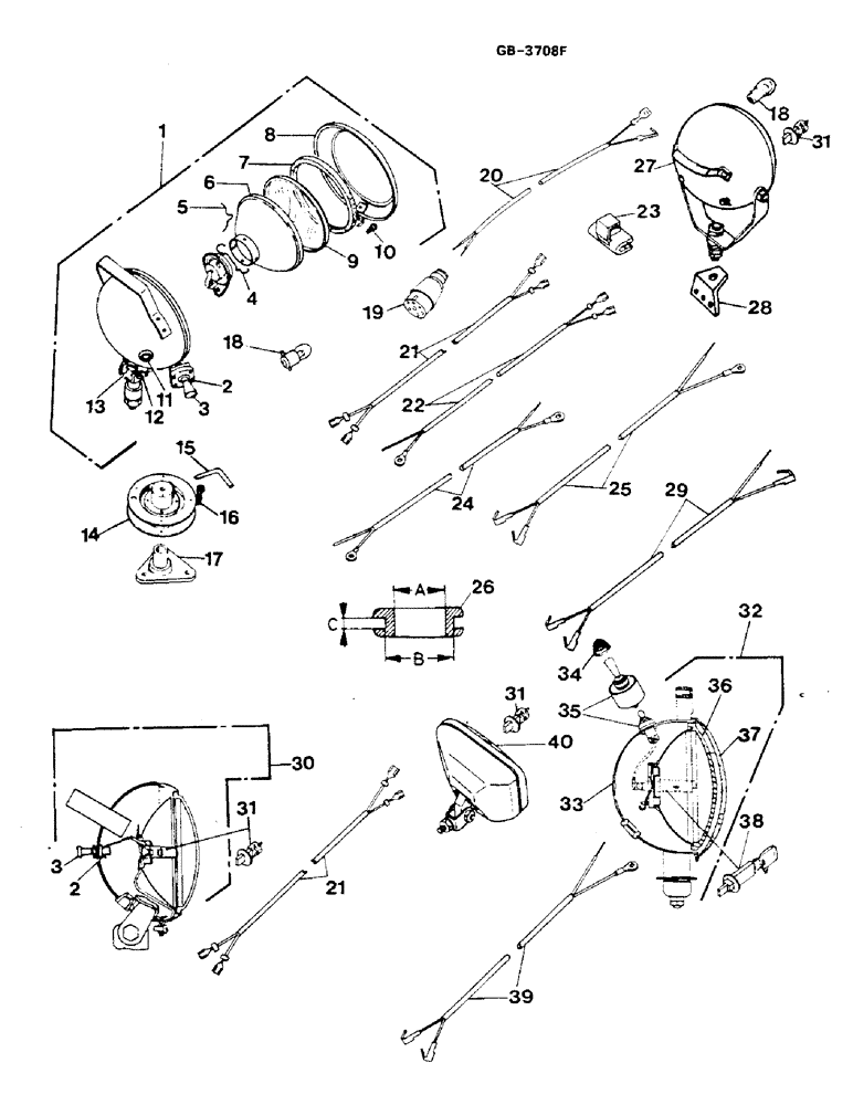 Схема запчастей Case IH 844S - (08-14) - SPOT LIGHT (06) - ELECTRICAL