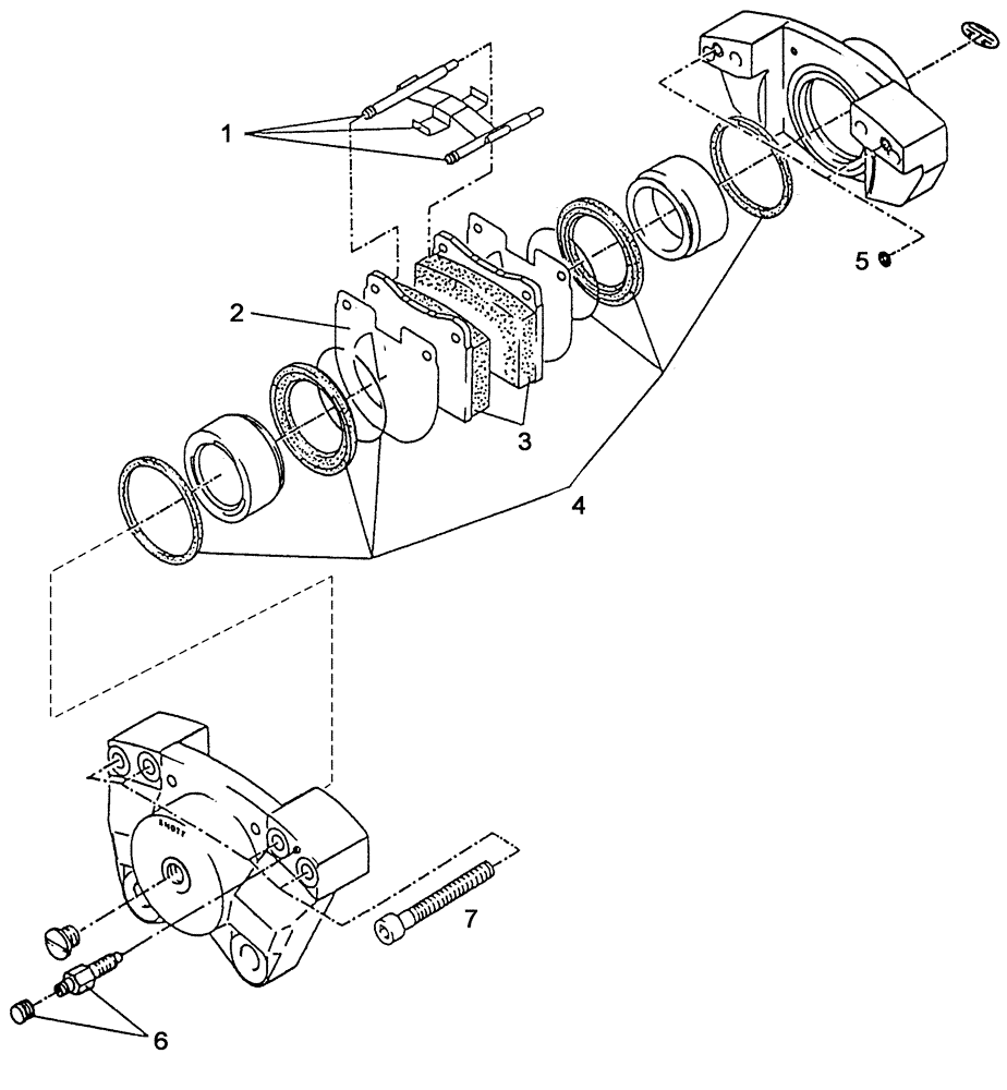 Схема запчастей Case IH C55 - (07-06[01]) - BRAKE CALIPER - DISASSEMBLED (07) - BRAKES