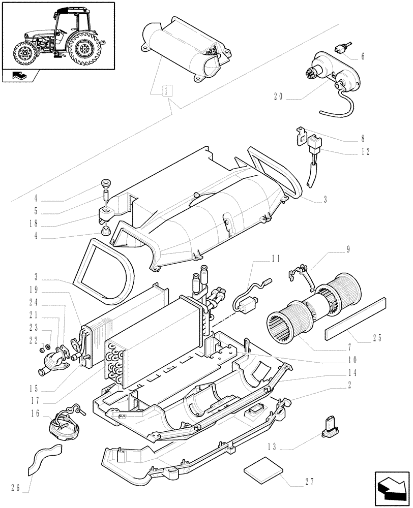 Схема запчастей Case IH FARMALL 85C - (1.92.94/01A) - AIR CONDITIONING - CONDITIONER - BREAKDOWN (10) - OPERATORS PLATFORM/CAB