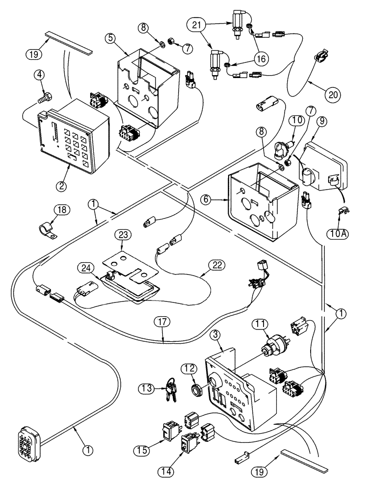 Схема запчастей Case IH 75XT - (04-16) - HARNESS - CAB (04) - ELECTRICAL SYSTEMS