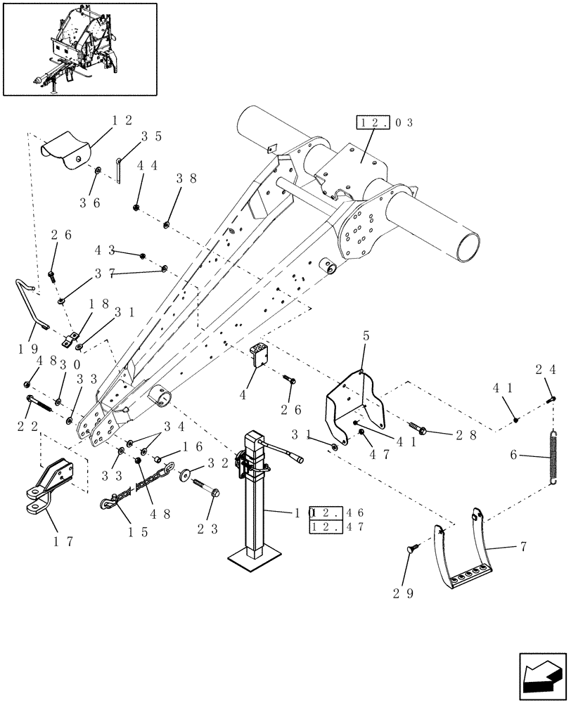 Схема запчастей Case IH RBX562 - (12.04) - JACK & STEP, NORTH AMERICA (12) - MAIN FRAME