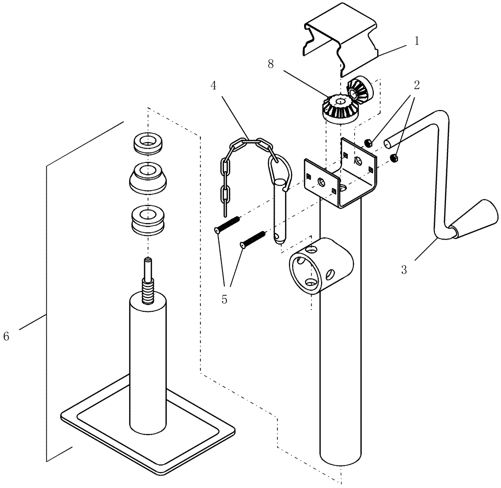 Схема запчастей Case IH SRX100 - (E.10.B[02]) - MAIN FRAME - ASSEMBLY, CART JACK E - Body and Structure