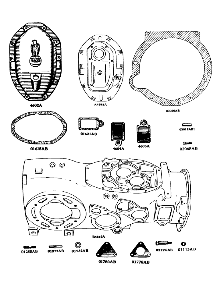 Схема запчастей Case IH D-SERIES - (054) - TRANSMISSION CASE, D, DC, DH, DO, DV (06) - POWER TRAIN