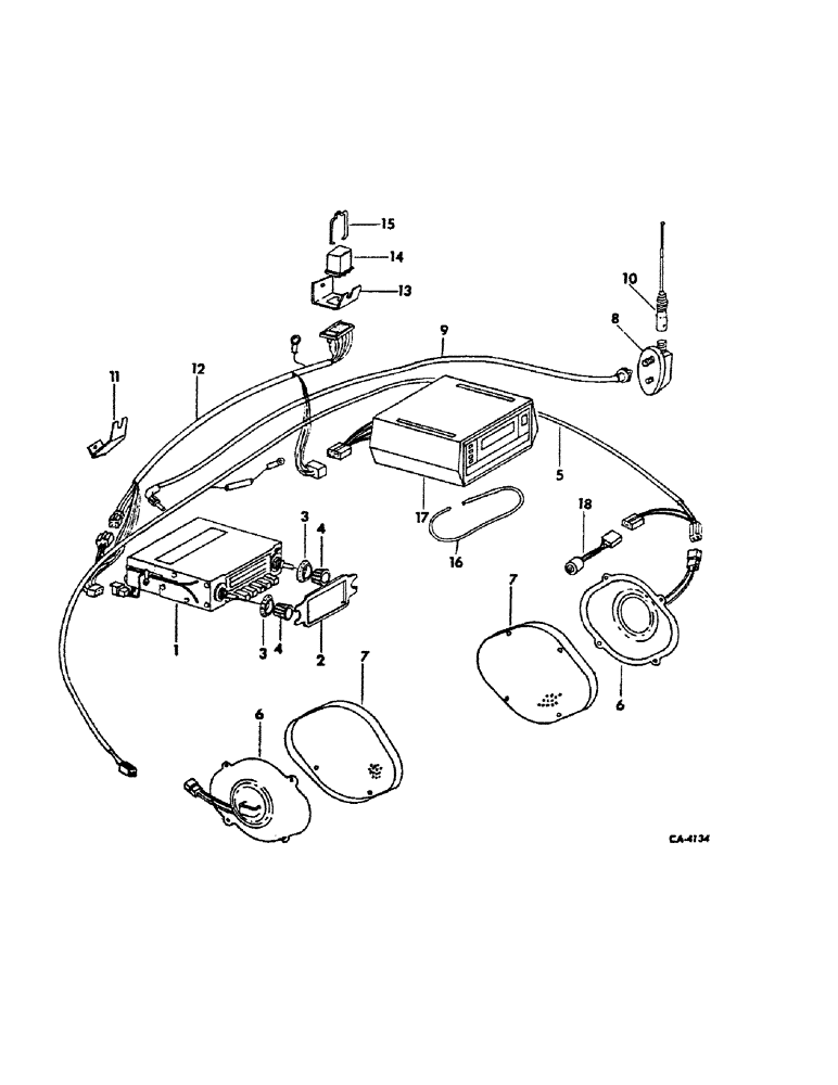 Схема запчастей Case IH 766 - (08-41) - ELECTRICAL, AM/FM RADIO, TAPE PLAYER AND CONNECTIONS (06) - ELECTRICAL