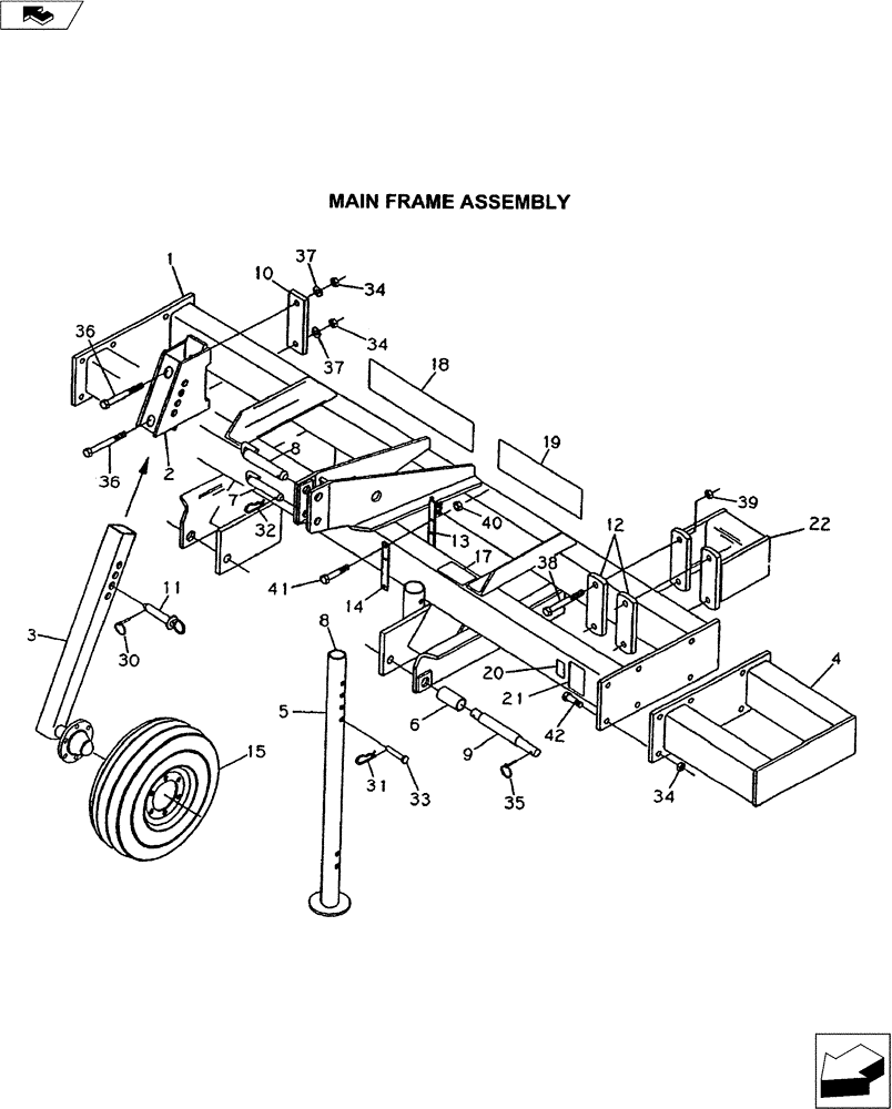Схема запчастей Case IH 1000 - (39.100.01) - MAIN FRAME ASSEMBLY (39) - FRAMES AND BALLASTING
