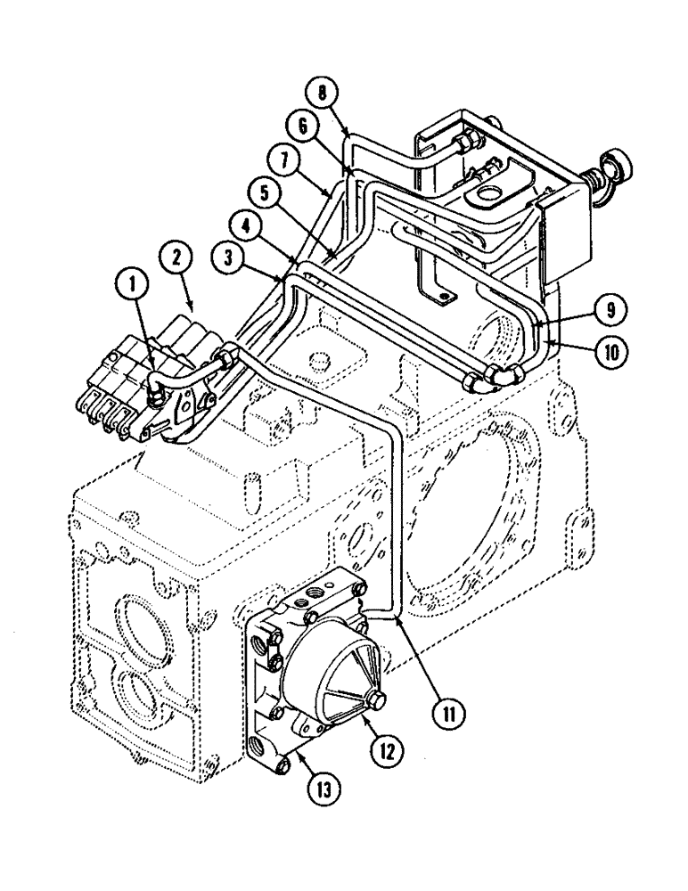 Схема запчастей Case IH 585 - (1-08) - PICTORIAL INDEX, AUXILIARY VALVES AND PIPING, WITH CAB (00) - PICTORIAL INDEX
