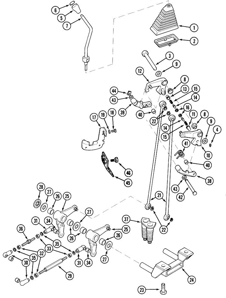 Схема запчастей Case IH 5120 - (6-040) - TRANSMISSION, RANGE SHIFT CONTROLS (06) - POWER TRAIN