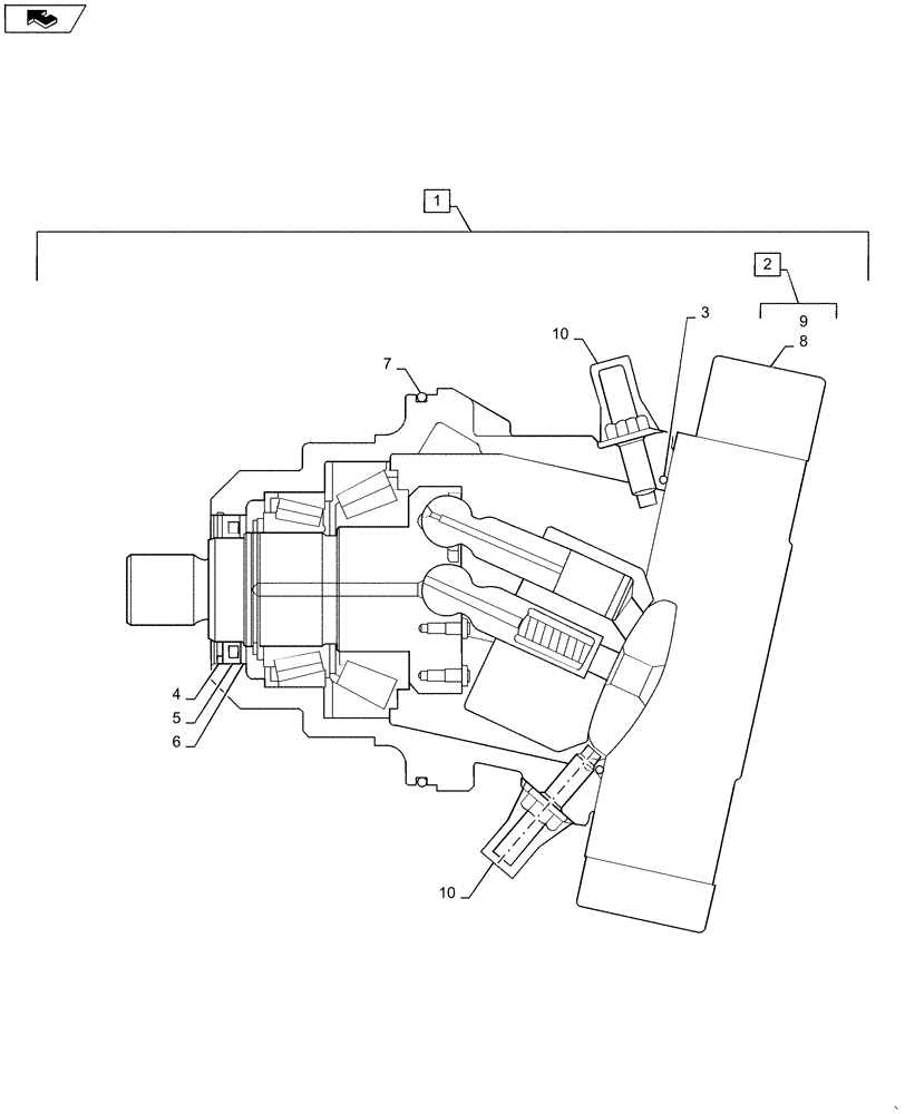 Схема запчастей Case IH 3330 - (29.100.05[02]) - WHEEL MOTOR BREAKDOWN, BEFORE SN YCT032640 (29) - HYDROSTATIC DRIVE