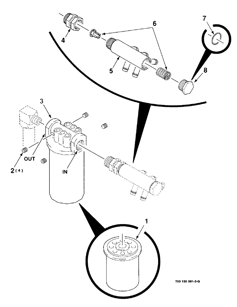 Схема запчастей Case IH 8850 - (08-50) - MANIFOLD AND OIL FILTER ASSEMBLY (08) - HYDRAULICS