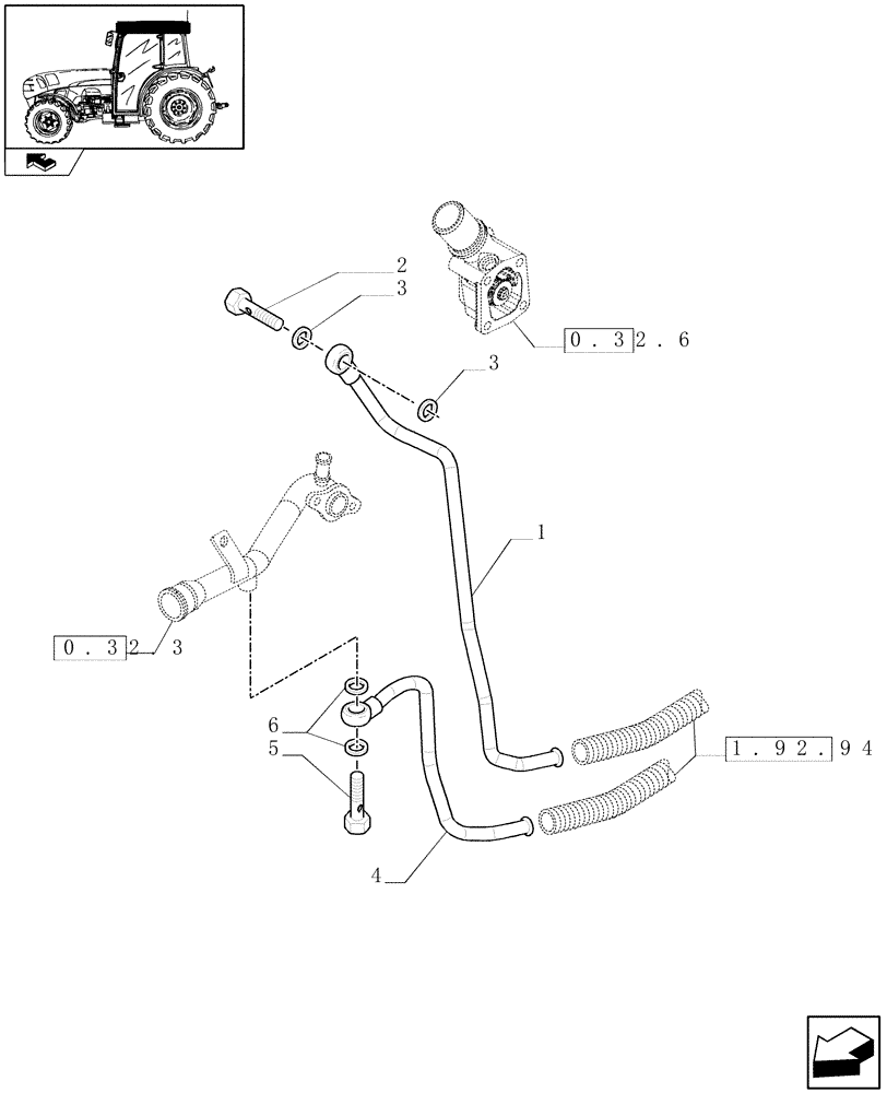 Схема запчастей Case IH FARMALL 95N - (1.92.94[04]) - CAB - HEATING SYSTEM - PIPES (10) - OPERATORS PLATFORM/CAB