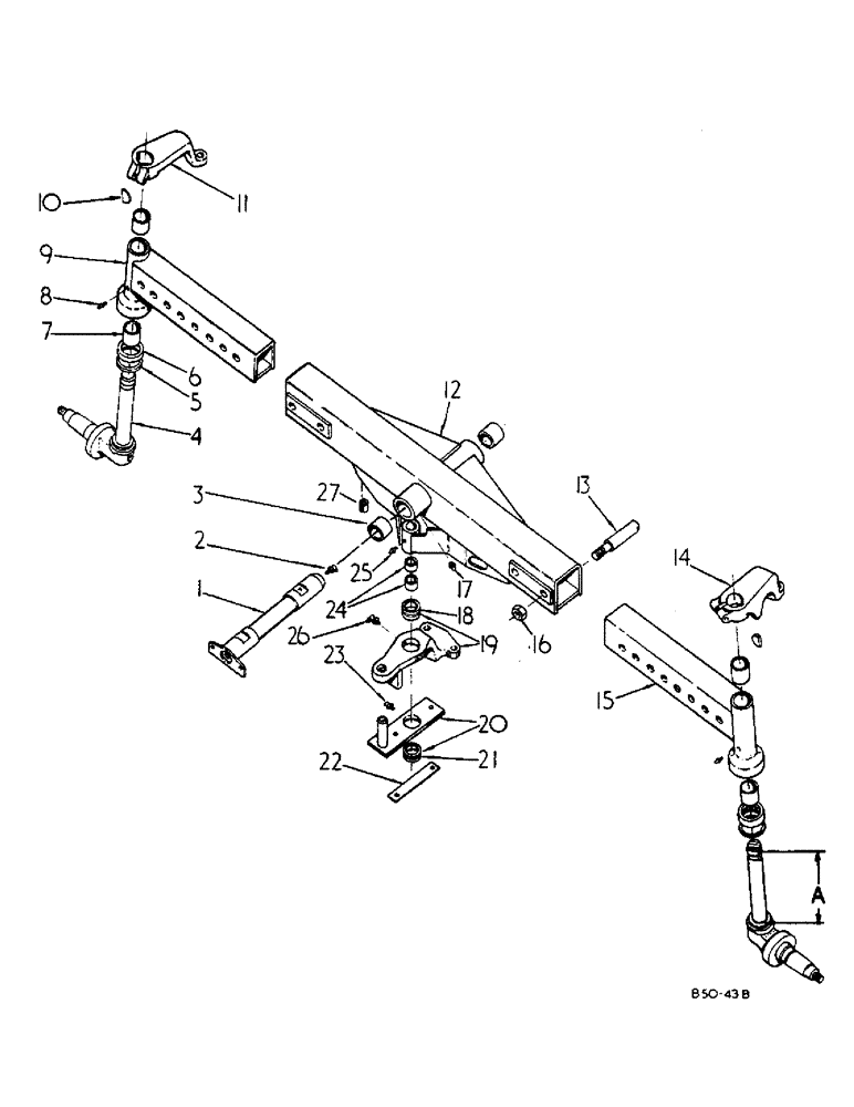 Схема запчастей Case IH 884 - (14-01) - ADJUSTABLE FRONT AXLE, STRAIGHT, 52 INCH TO 77 INCH TREAD, UTILITY TRACTORS Suspension