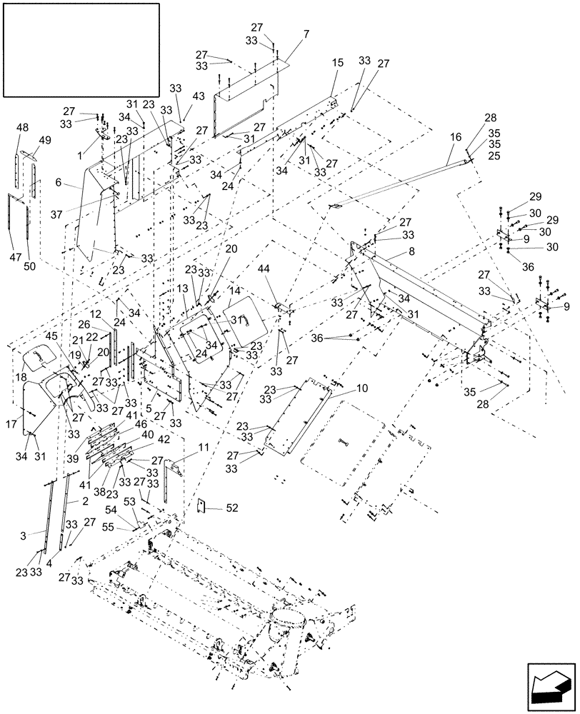 Схема запчастей Case IH AFX8010 - (K.60.B.72[2]) - GRAIN TANK, R.H. & REAR K - Crop Processing