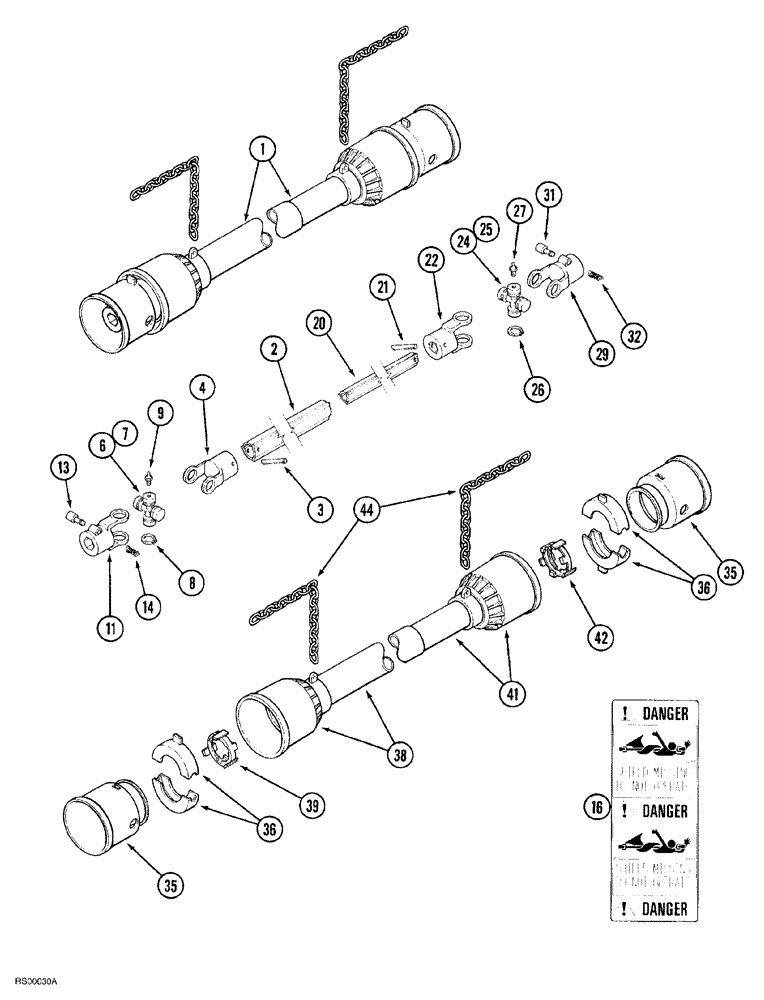 Схема запчастей Case IH 1015 - (9-036) - DRIVE SHAFT, BONDIOLI AND PAVESI (58) - ATTACHMENTS/HEADERS