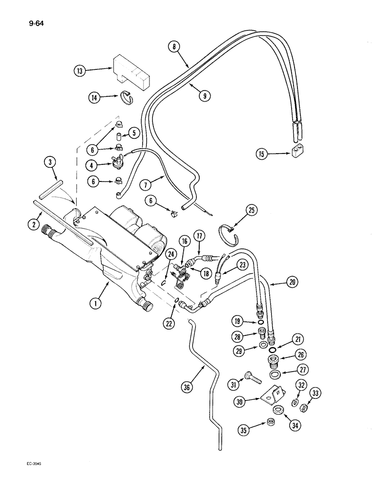 Схема запчастей Case IH 895 - (9-064) - CAB, AIR CONDITIONING PIPES (09) - CHASSIS/ATTACHMENTS