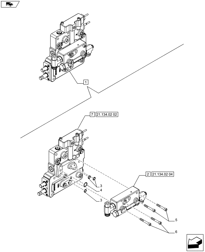 Схема запчастей Case IH FARMALL 65C - (21.134.02[01]) - POWER SHUTTLE AND PRESSURE CONTROL VALVE (POWER SHUTTLE - 12X12 - GROUND SPEED) (21) - TRANSMISSION