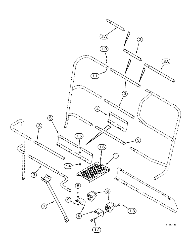 Схема запчастей Case IH 2166 - (9H-30) - OPERATORS PLATFORM EXTENSION (12) - CHASSIS