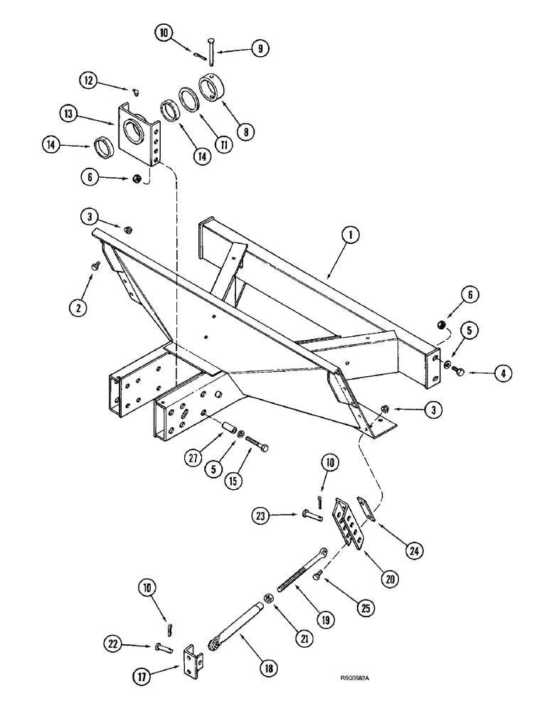 Схема запчастей Case IH 1680 - (5-12) - STEERING AXLE SUPPORT, ADJUSTABLE AXLE (04) - STEERING