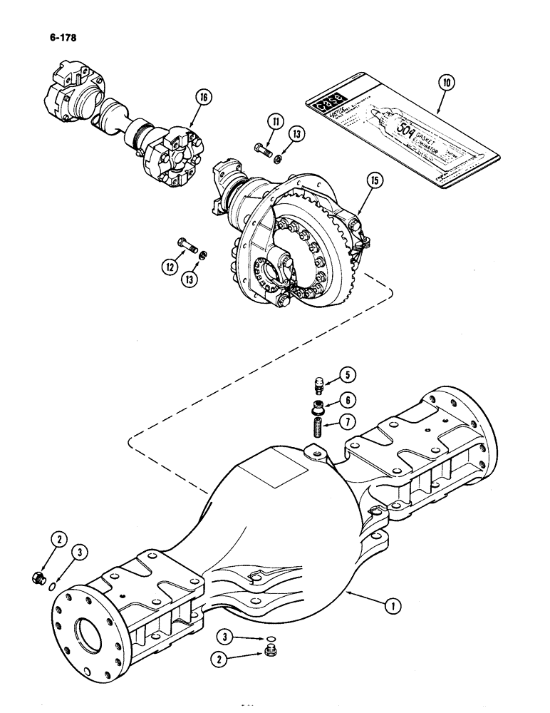 Схема запчастей Case IH 4490 - (6-178) - FRONT AXLE AND DIFFERENTIAL ASSEMBLY (06) - POWER TRAIN