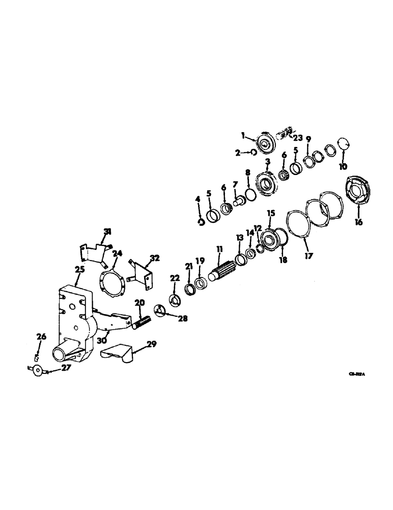 Схема запчастей Case IH 4156 - (B-22) - POWER TRAIN, DROP HOUSING AND CONNECTIONS, INDEPENDENT POWER TAKE OFF (03) - POWER TRAIN