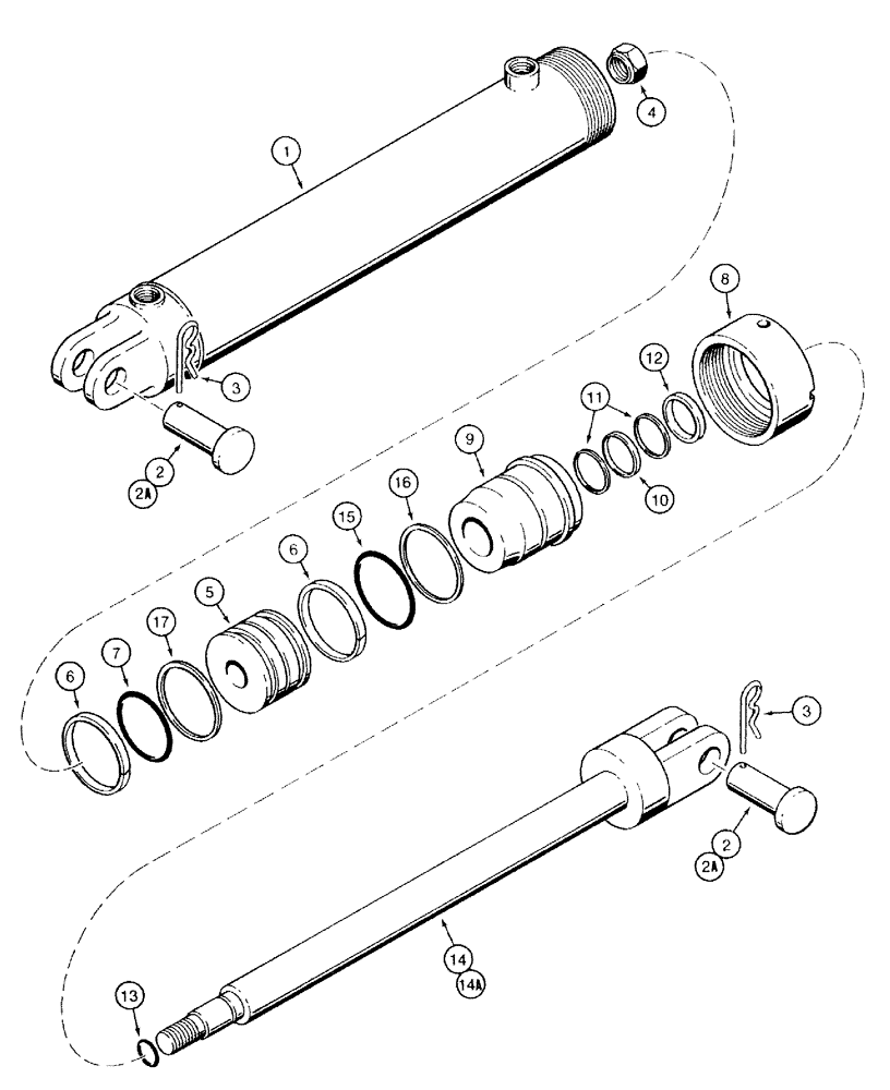 Схема запчастей Case IH 501 - (8-10) - TRANSPORT LIFT CYLINDER, 71958C91 (08) - HYDRAULICS