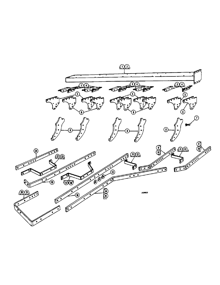 Схема запчастей Case IH JTA-SERIES - (14) - FRAME, FIVE BOTTOM JTA, 14 INCH, 16 INCH 