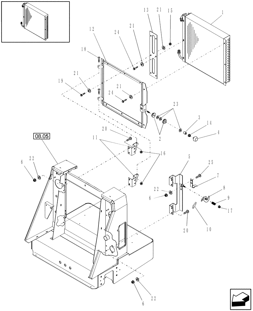 Схема запчастей Case IH WDX1202S - (07.03) - HYDRAULIC OIL COOLER (07) - HYDRAULIC SYSTEM