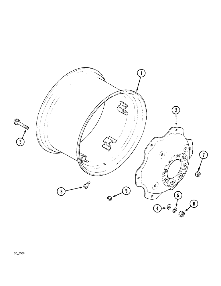 Схема запчастей Case IH 4230 - (6-120) - REAR WHEELS, 24 AND 28 INCH WHEELS (06) - POWER TRAIN
