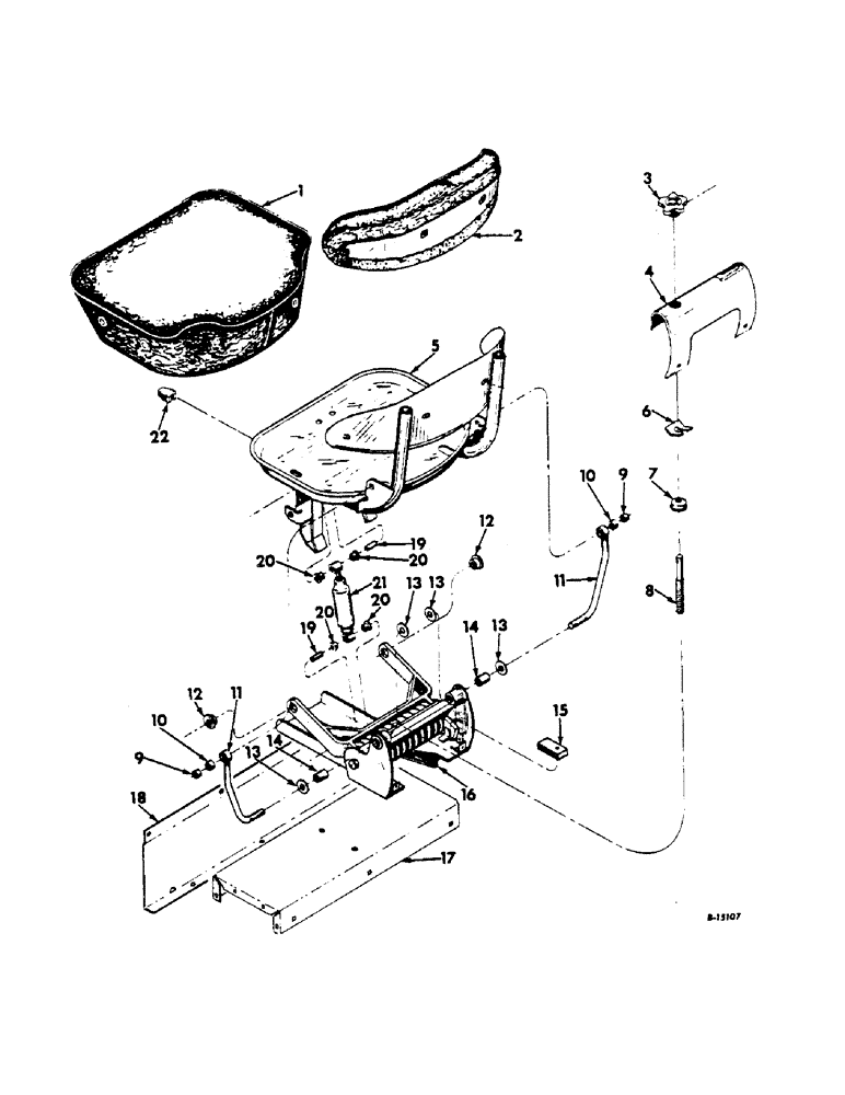 Схема запчастей Case IH 622 - (M-02) - SEAT, OPERATORS PLATFORM & MISC., OPERATORS SEAT, SERIAL NOS (10) - OPERATORS PLATFORM