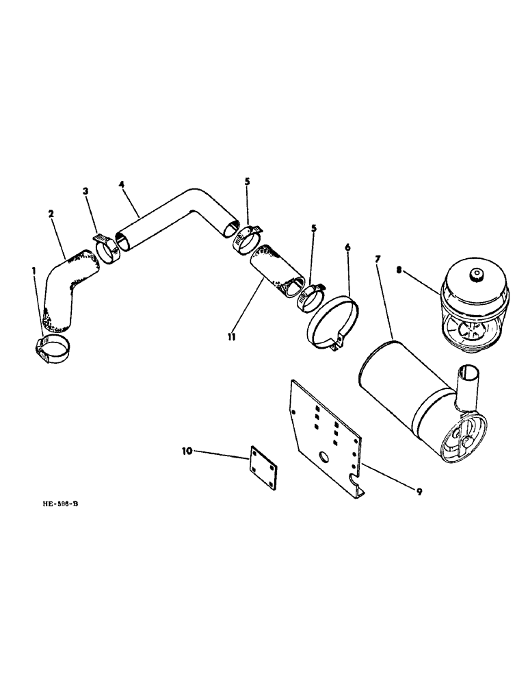 Схема запчастей Case IH 275 - (E-19) - FUEL SYSTEM, AIR CLEANER CONNECTIONS (02) - FUEL SYSTEM