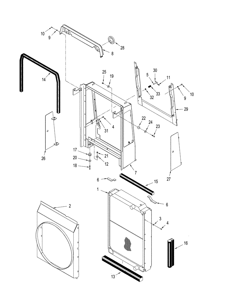 Схема запчастей Case IH STX275 - (02-02[01]) - RADIATOR MOUNTING, STX 275 (02) - ENGINE