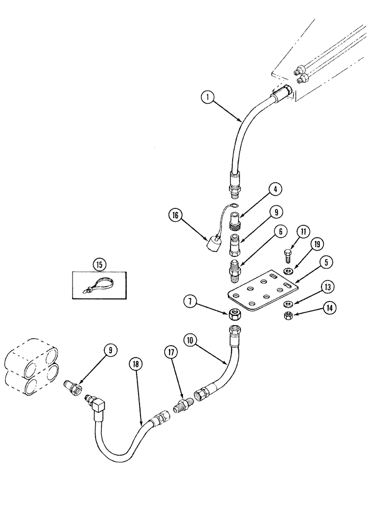 Схема запчастей Case IH L555 - (08-04[01]) - HYDRAULICS MID MOUNT 2 FUNCTION C/CX70 - C/CX100 WITHOUT SELF LEVELING (08) - HYDRAULICS