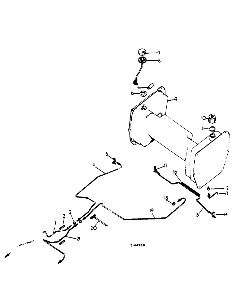 Схема запчастей Case IH 485 - (0D11-2) - FUEL TANK SUPPORTS AND PIPING Power