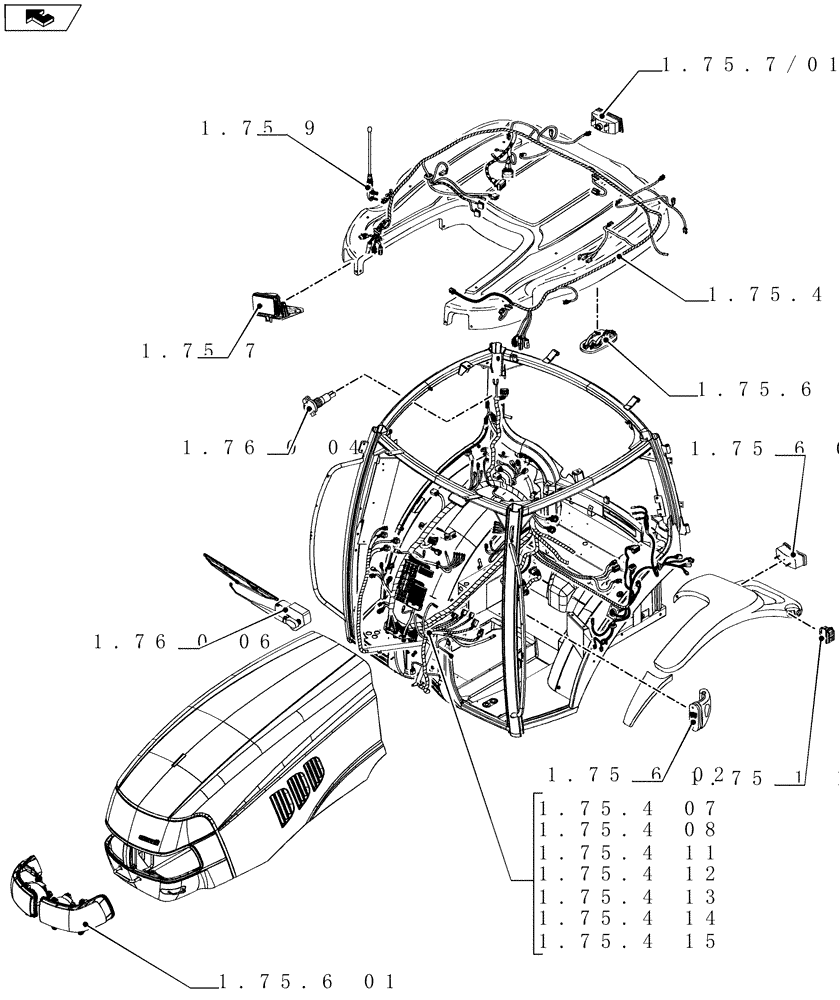 Схема запчастей Case IH MAXXUM 130 - (SEC. 06[03]) - ELECTRICAL SYSTEM (00) - GENERAL