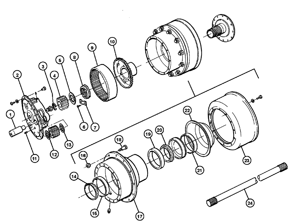 Схема запчастей Case IH FLX3300B - (04-006) - REAR AXLE HUB Frame & Suspension