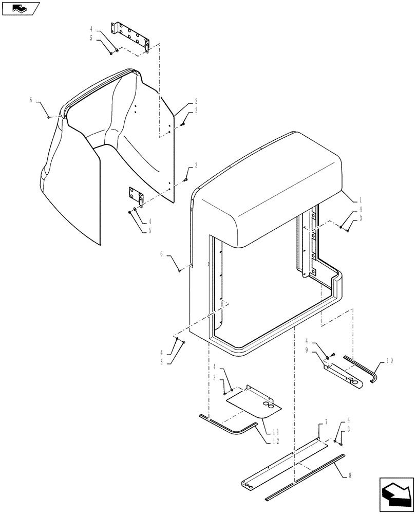 Схема запчастей Case IH 4430 - (90.100.03) - ENGINE HOOD, FRONT AND REAR (90) - PLATFORM, CAB, BODYWORK AND DECALS