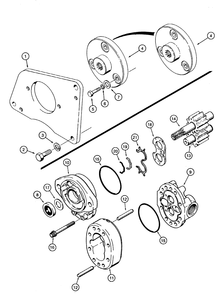 Схема запчастей Case IH 1835C - (8-68) - HYDRAULIC EQUIPMENT PUMP AND ADAPTING PARTS (08) - HYDRAULICS