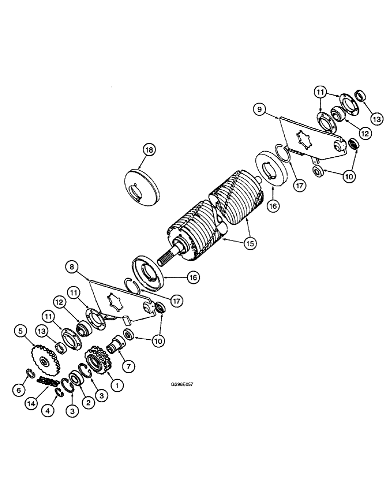 Схема запчастей Case IH INTERNATIONAL - (3-60) - CONDITIONER UPPER ROLL, HEADER MOUNTED, PRIOR TO SERIAL NUMBER 3101 (15) - CROP CONDITIONING