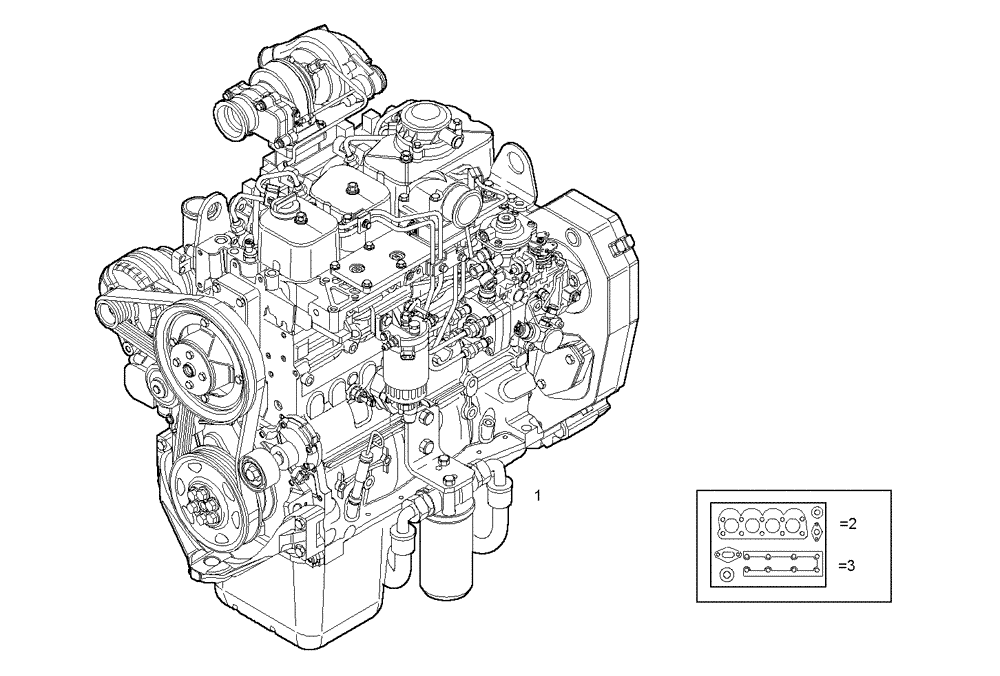 Схема запчастей Case IH F4BE0484F D600 - (0100.155) - COMPLETE ENGINE 