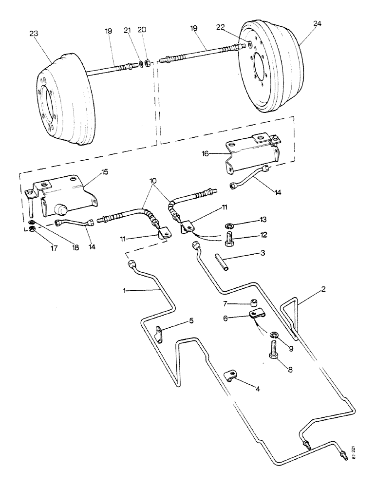Схема запчастей Case IH 1190 - (J2) - PIPES, FRONT BRAKES (07) - BRAKES