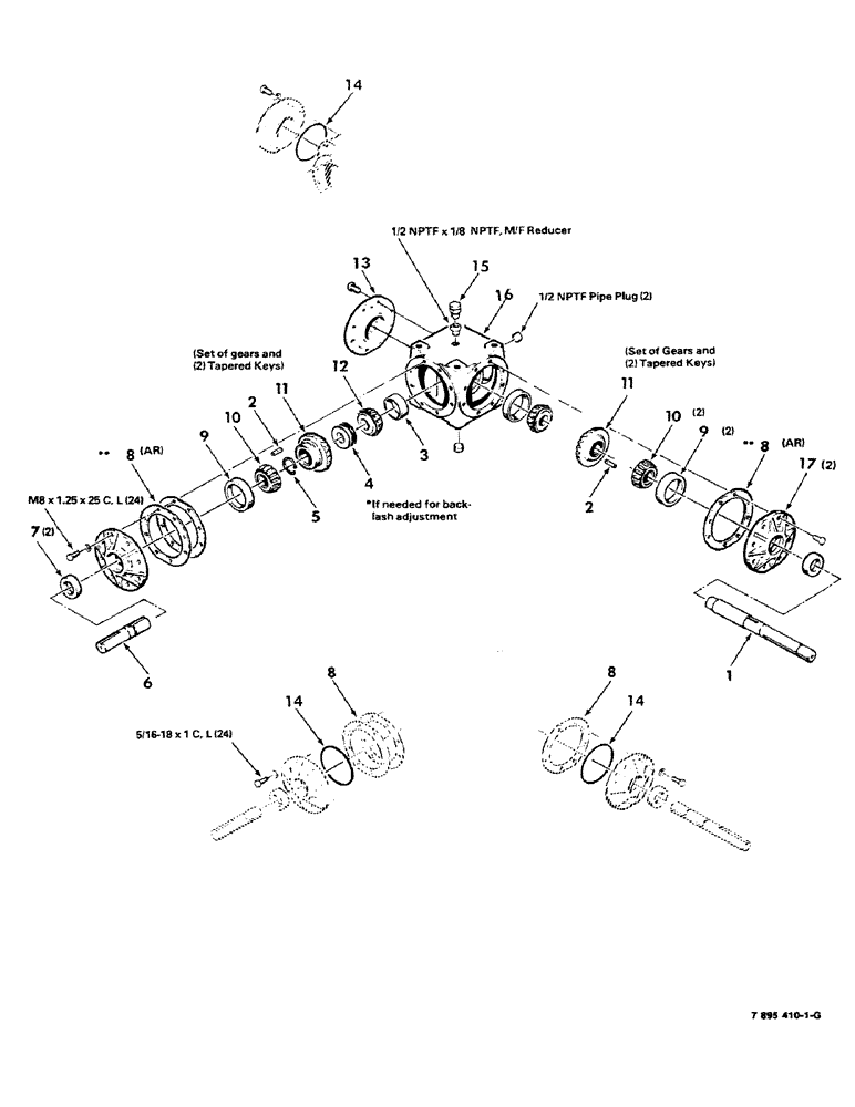 Схема запчастей Case IH 8430 - (2-10) - GEAR BOX ASSEMBLY, (7895410 GEARBOX ASSEMBLY COMPLETE), (S.N Driveline